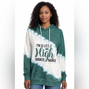 High Maintenance Pot Leaf Graphic Tie Dye Hoodie